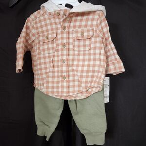 Carter's Orange Plaid Shirt